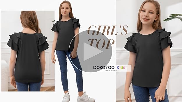 Amazon.com: DOKOTOO KIDS Girls Shirts Summer Ruffle Short